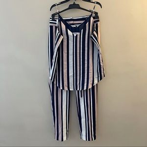 Express  stripe 2 piece pant/tank top set small 6R